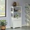 Tall Freestanding Wooden Storage Vanity, Kitchen Pantry, and Bathroom Cabinet Organizer, with 2 Open shelves, A drawer and 2 Door Cabinet, White